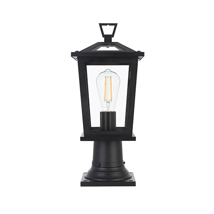 Elegant Lighting Cayman 1 Light Outdoor Post Light, Black - OD332P17BK