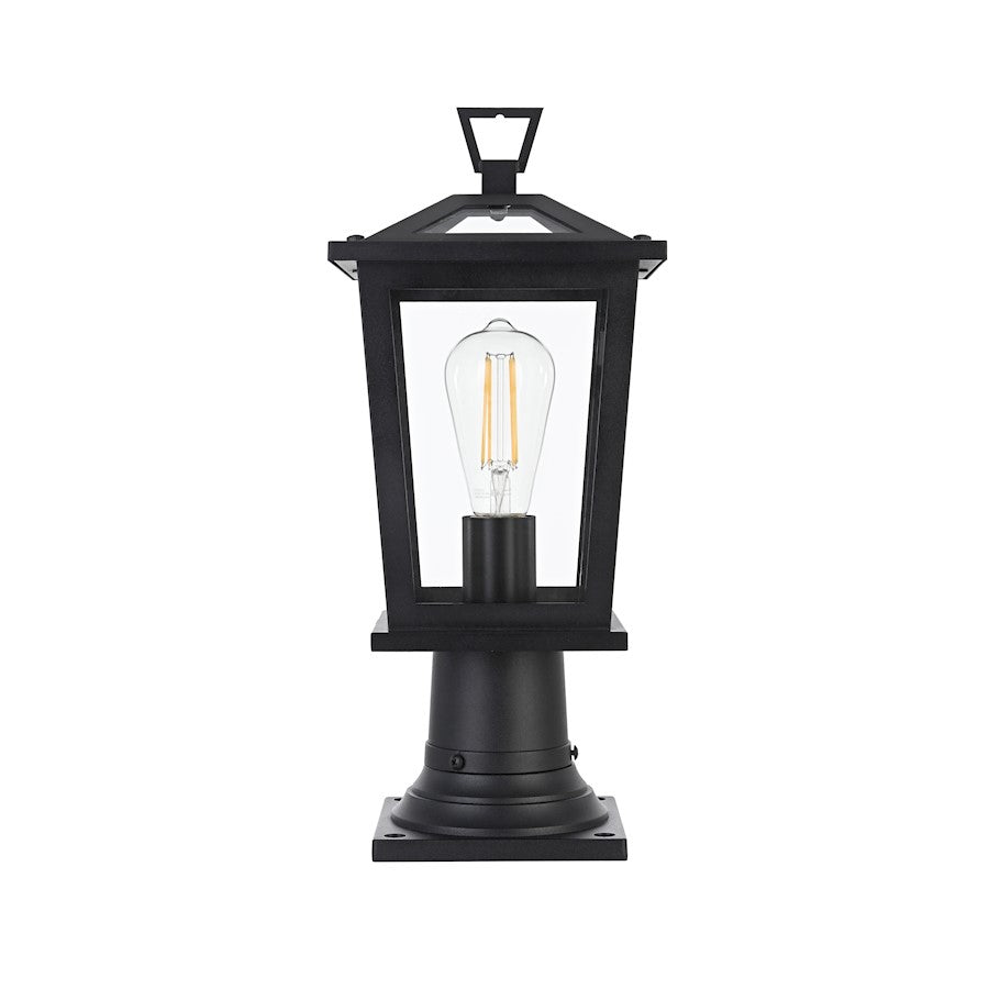 Elegant Lighting Cayman 1 Light Outdoor Post Light, Black - OD332P17BK