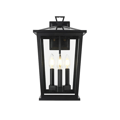 Elegant Lighting Cayman 3 Light Outdoor Sconce, Black - OD332W16BK