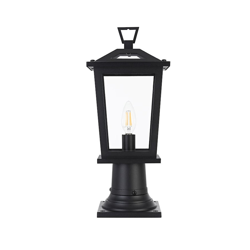 Elegant Lighting Berks 1 Light Outdoor Post Light, Black - OD333P17BK