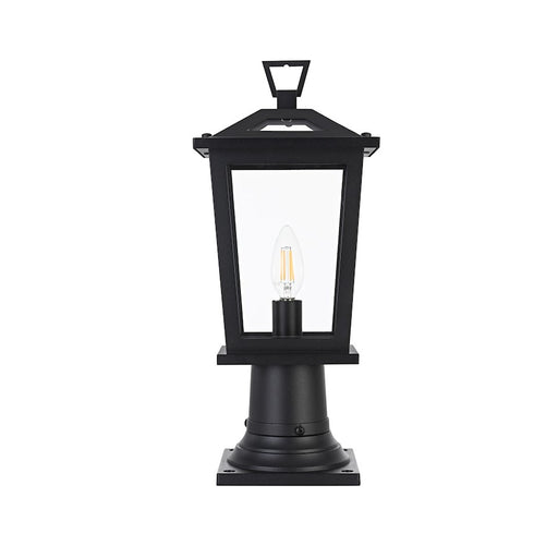 Elegant Lighting Berks 1 Light Outdoor Post Light, Black - OD333P17BK
