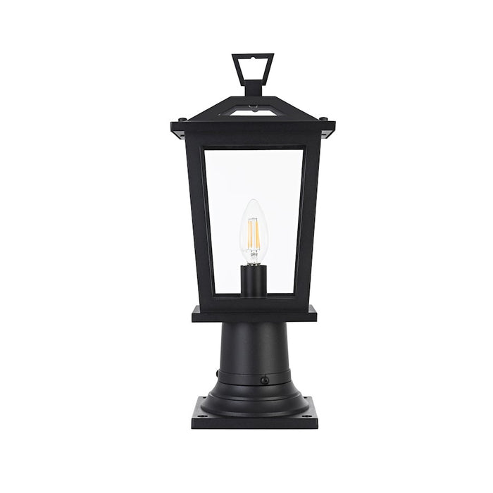 Elegant Lighting Berks 1 Light Outdoor Post Light, Black - OD333P17BK