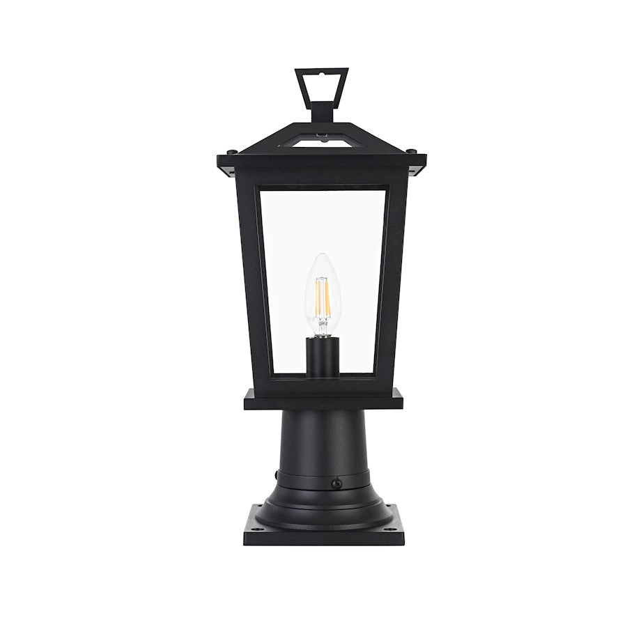 Elegant Lighting Berks 1 Light Outdoor Post Light, Black - OD333P17BK