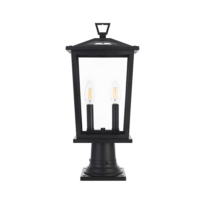 Elegant Lighting Berks 2 Light Outdoor Post Light, Black - OD333P20BK