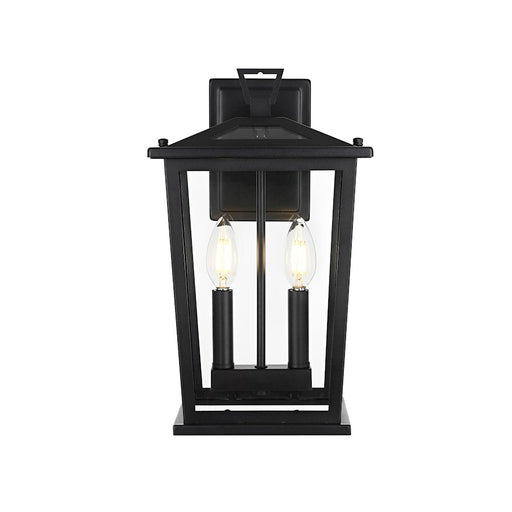 Elegant Lighting Berks 2 Light Outdoor Sconce, Black - OD333W15BK