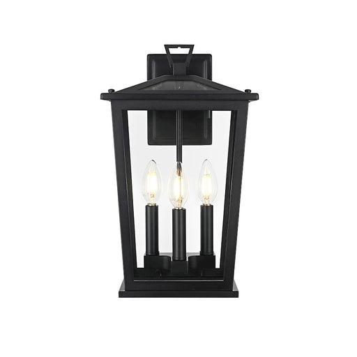 Elegant Lighting Berks 3 Light Outdoor Sconce, Black - OD333W16BK
