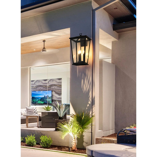 Elegant Lighting Berks 3 Light 12.5" Outdoor Wall Sconce, Black