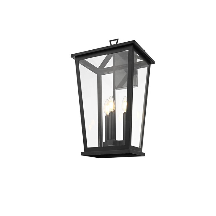 Elegant Lighting Berks 3 Light 12.5" Outdoor Wall Sconce, Black
