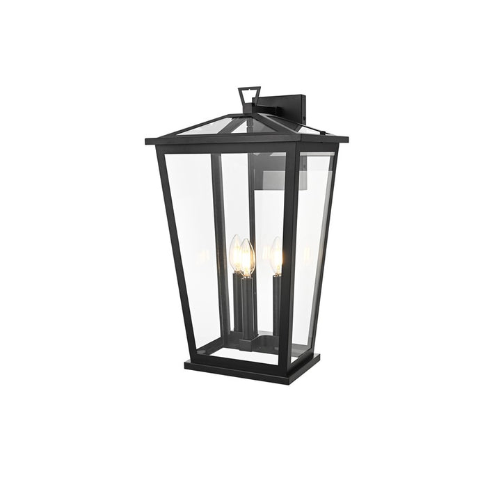 Elegant Lighting Berks 3 Light 12.5" Outdoor Wall Sconce, Black