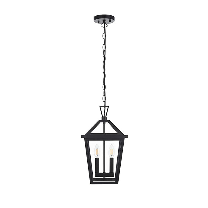 Elegant Lighting Frankford 2 Light 17" Outdoor Pendant, Black - OD334H17BK