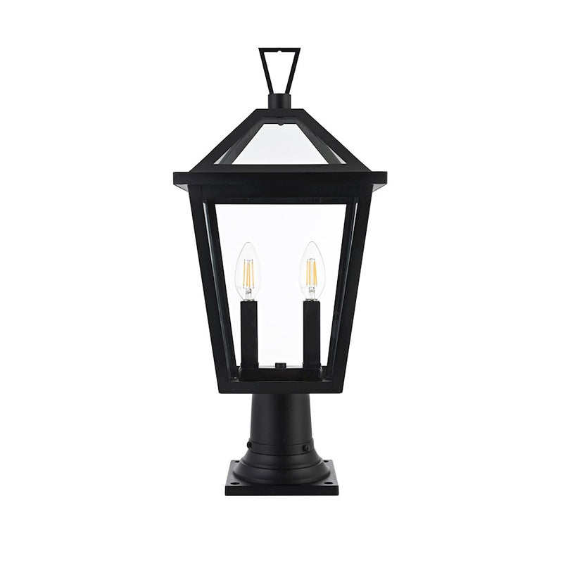 Elegant Lighting Frankford 2 Light 22" Outdoor Post Light, Black - OD334P22BK