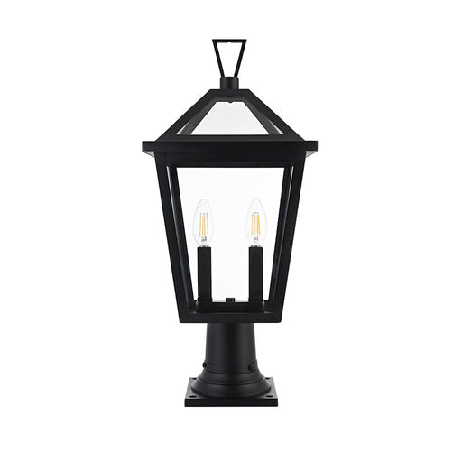 Elegant Lighting Frankford 2 Light 22" Outdoor Post Light, Black - OD334P22BK