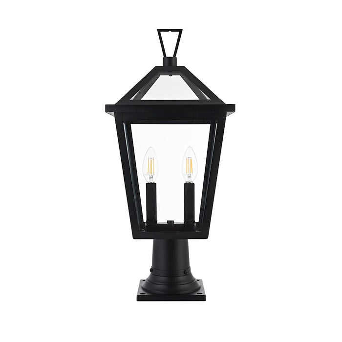 Elegant Lighting Frankford 2 Light 22" Outdoor Post Light, Black - OD334P22BK