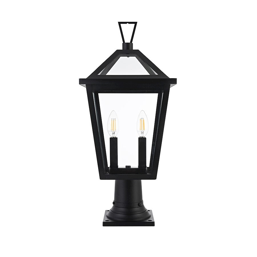 Elegant Lighting Frankford 2 Light 22" Outdoor Post Light, Black - OD334P22BK