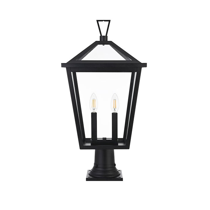 Elegant Lighting Frankford 2 Light 24" Outdoor Post Light, Black - OD334P24BK