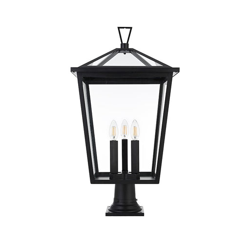 Elegant Lighting Oxford 3 Light Outdoor Post Light, Black - OD334P28BK