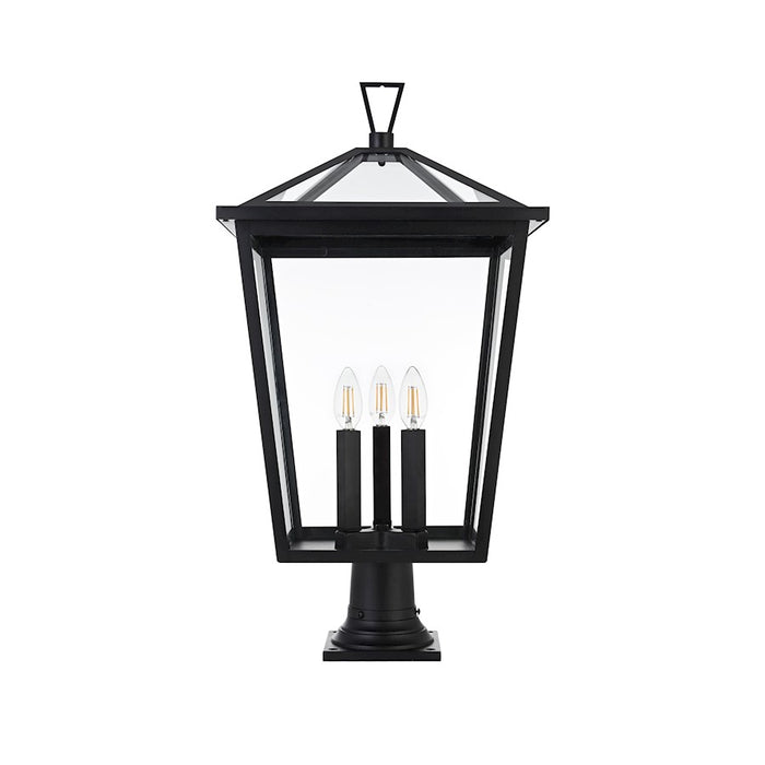 Elegant Lighting Oxford 3 Light Outdoor Post Light, Black - OD334P28BK
