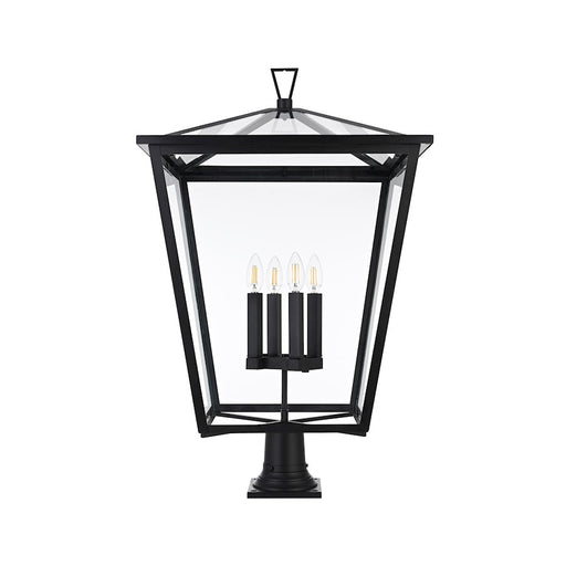 Elegant Lighting Oxford 4 Light Outdoor Post Light, Black - OD334P33BK