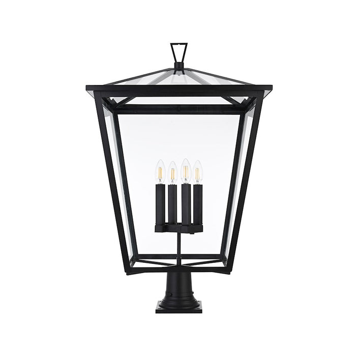 Elegant Lighting Oxford 4 Light Outdoor Post Light, Black - OD334P33BK