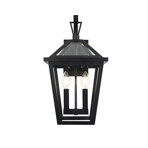 Elegant Lighting Frankford 2 Light 18" Outdoor Sconce, Black - OD334W18BK