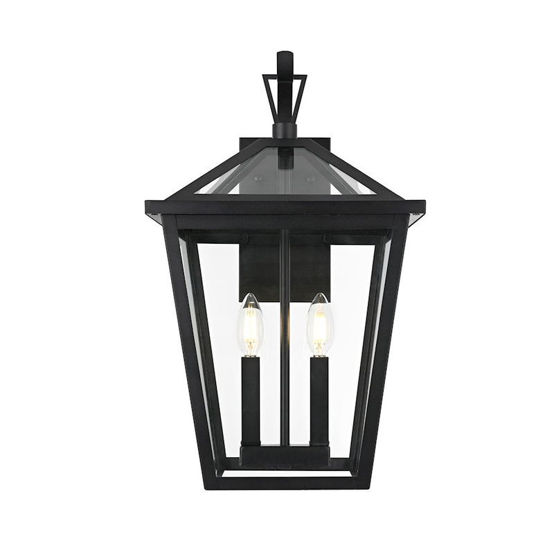 Elegant Lighting Frankford 2 Light 20" Outdoor Sconce, Black - OD334W20BK