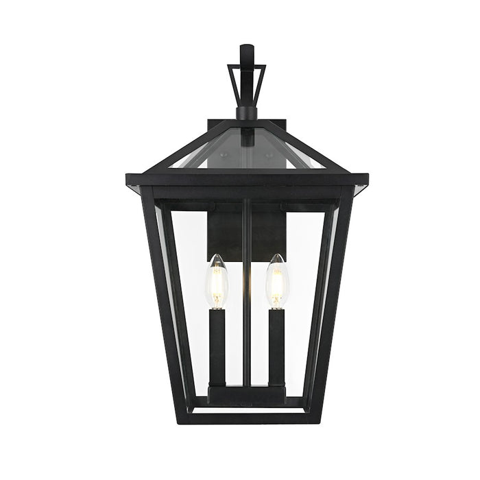 Elegant Lighting Frankford 2 Light 20" Outdoor Sconce, Black - OD334W20BK