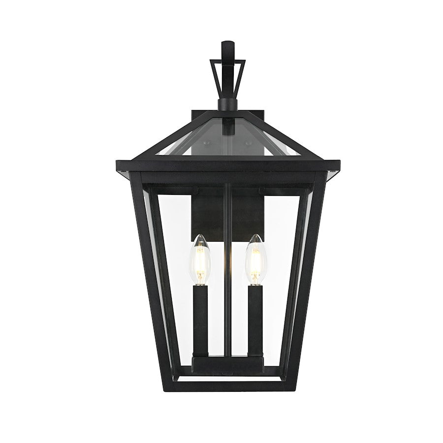 Elegant Lighting Frankford 2 Light 20" Outdoor Sconce, Black - OD334W20BK