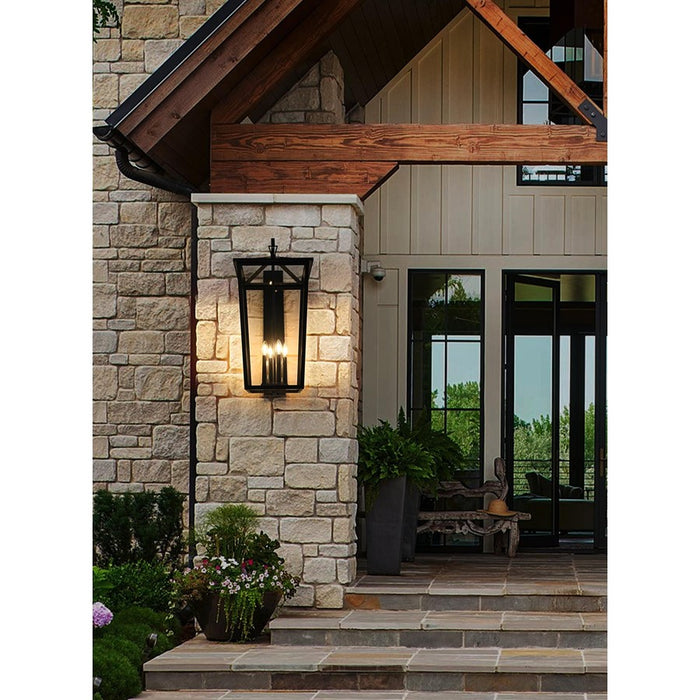 Elegant Lighting Frankford 4 Light 16" Outdoor Wall Sconce, Black