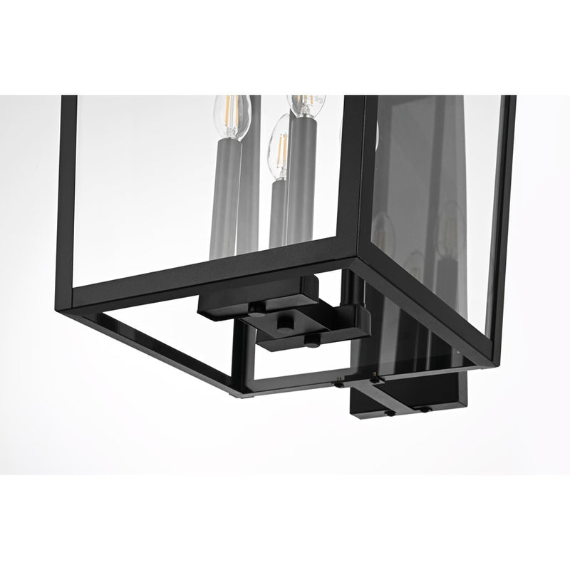 Elegant Lighting Frankford 4 Light 16" Outdoor Wall Sconce, Black