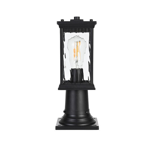 Elegant Lighting Mascher 1 Light Outdoor Post Light, Black - OD336P14BK