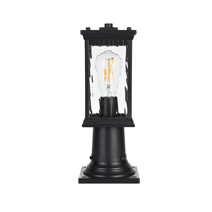 Elegant Lighting Mascher 1 Light Outdoor Post Light, Black - OD336P14BK