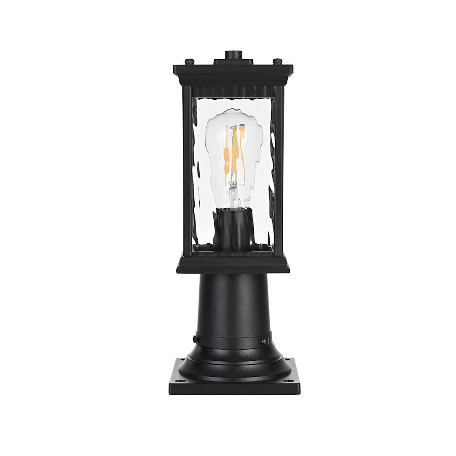 Elegant Lighting Mascher 1 Light Outdoor Post Light, Black - OD336P14BK