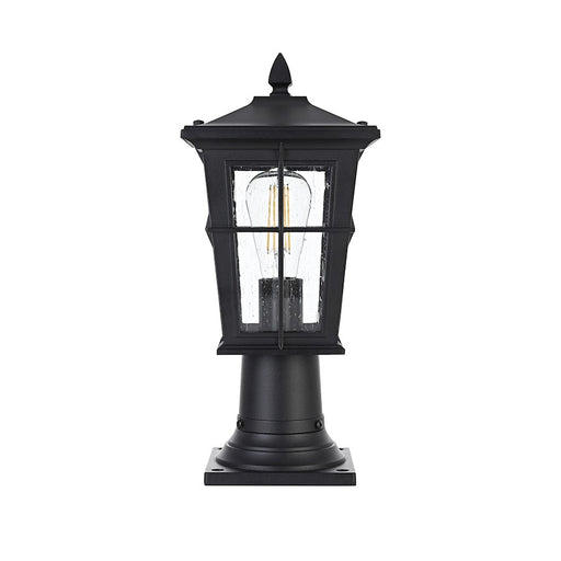 Elegant Lighting Bodine 1 Light Outdoor Post Light, Black - OD337P16BK