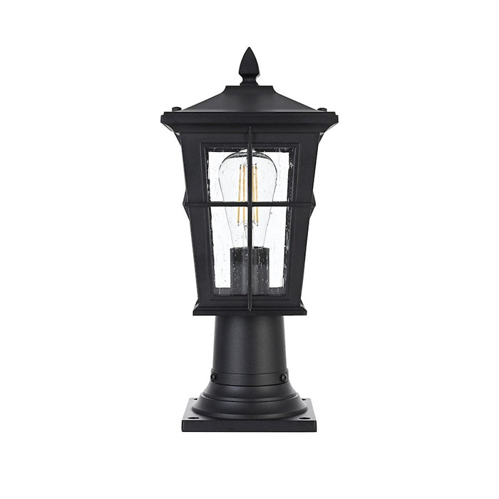 Elegant Lighting Bodine 1 Light Outdoor Post Light, Black - OD337P16BK