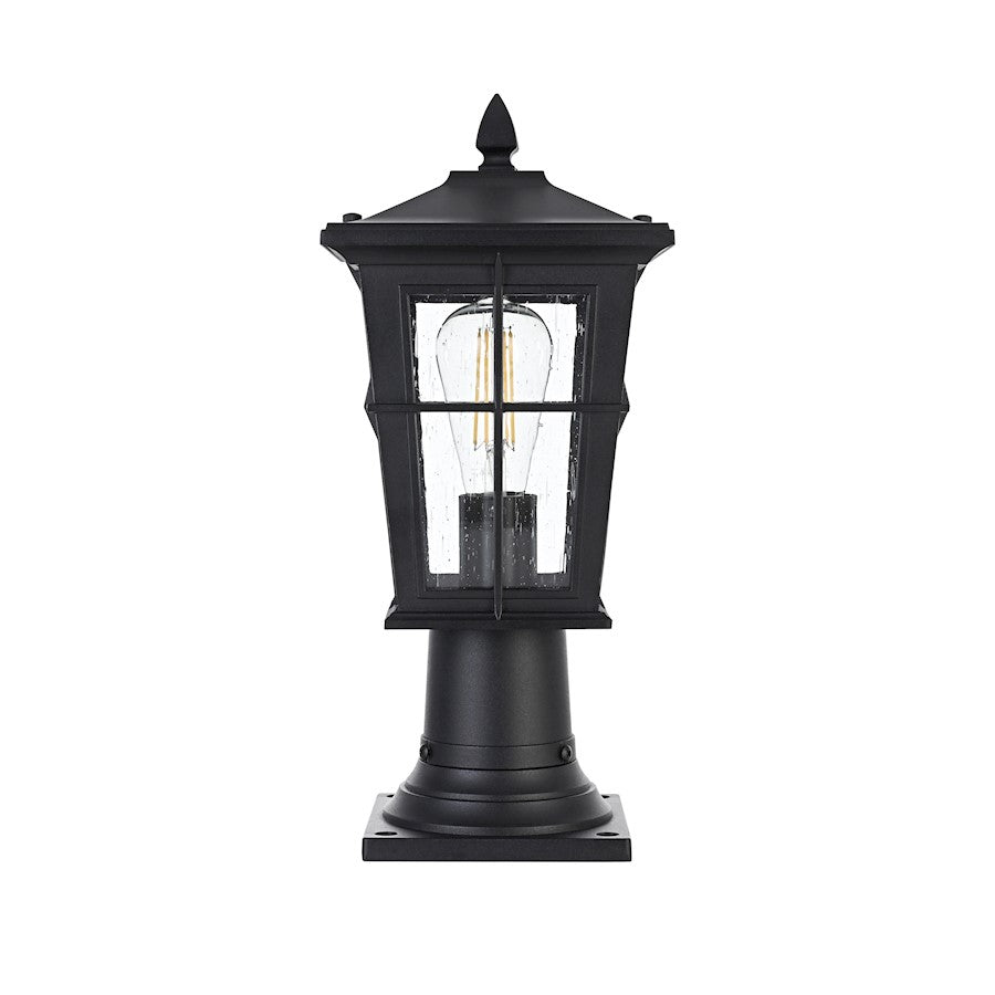 Elegant Lighting Bodine 1 Light Outdoor Post Light, Black - OD337P16BK