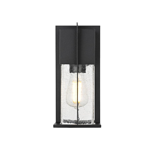 Elegant Lighting Janney 1 Light 12" Outdoor Sconce, Black/Clear - OD340W12BK