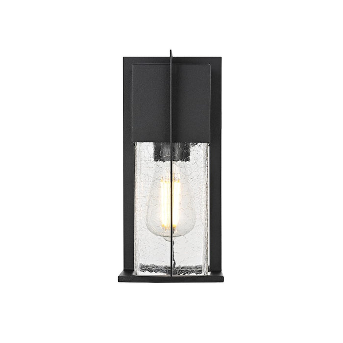 Elegant Lighting Janney 1 Light 12" Outdoor Sconce, Black/Clear - OD340W12BK