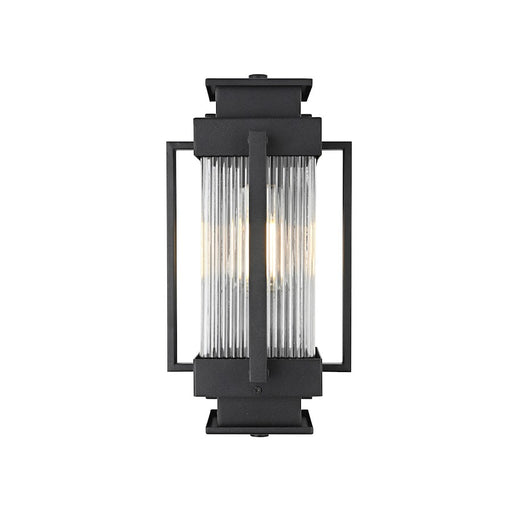 Elegant Lighting Harlan 1 Light Outdoor Sconce, Black/Clear - OD341W14BK