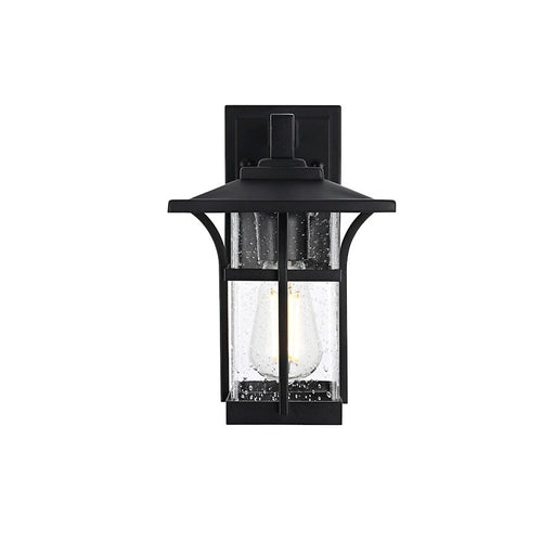 Elegant Lighting Woodstock 1 Light Outdoor Sconce, Black/Clear - OD345W11BK