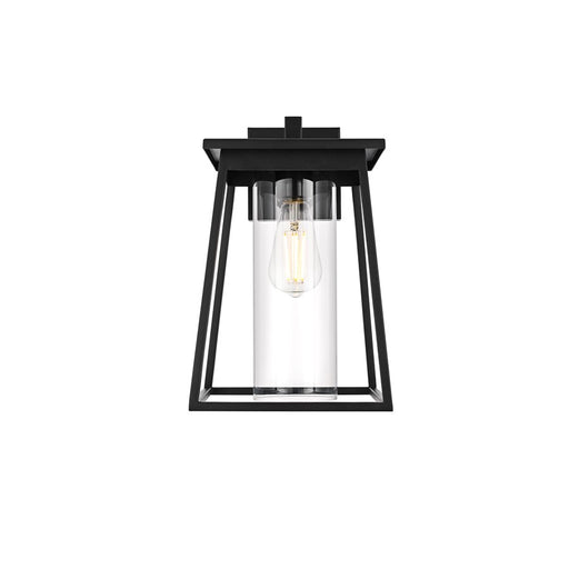 Elegant Lighting Lambert 1Lt 8.5" Outdoor Wall sconce, Black/Clear - OD346W14BK