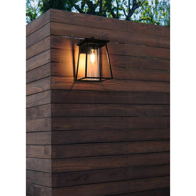 Elegant Lighting Lambert 1Lt 8.5" Outdoor Wall Sconce, Black/Clear