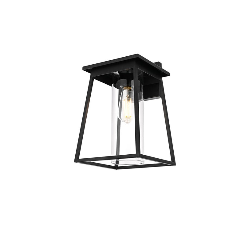 Elegant Lighting Lambert 1Lt 8.5" Outdoor Wall Sconce, Black/Clear