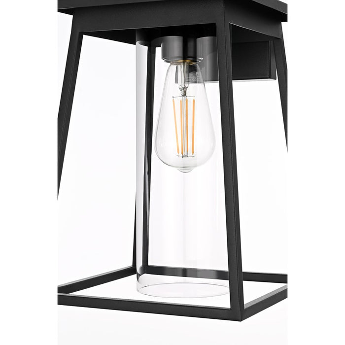 Elegant Lighting Lambert 1Lt 8.5" Outdoor Wall Sconce, Black/Clear