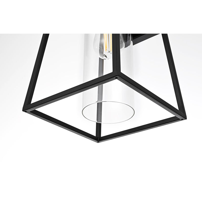 Elegant Lighting Lambert 1Lt 8.5" Outdoor Wall Sconce, Black/Clear