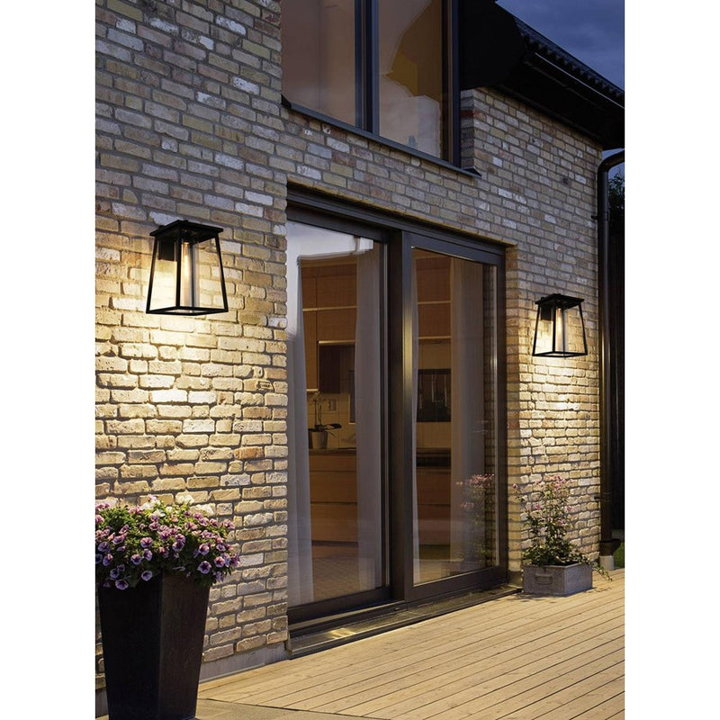 Elegant Lighting Lambert 1Lt 11" Outdoor Wall Sconce, Black/Clear