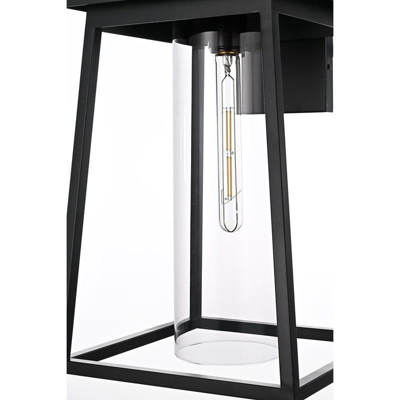 Elegant Lighting Lambert 1Lt 11" Outdoor Wall Sconce, Black/Clear
