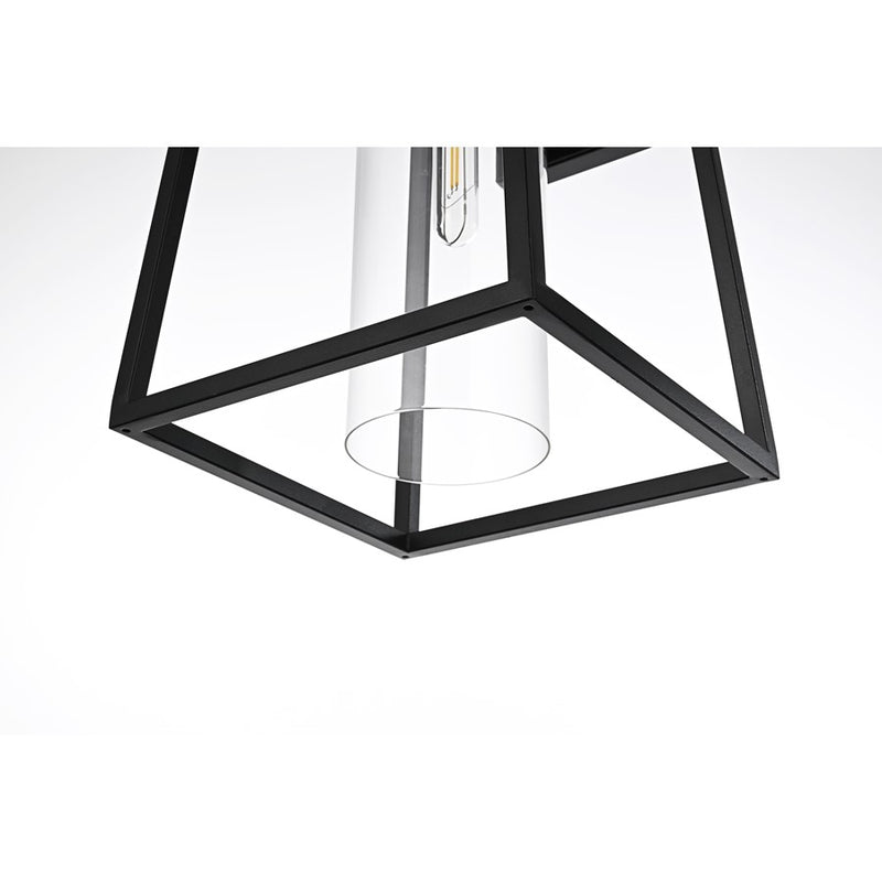 Elegant Lighting Lambert 1Lt 11" Outdoor Wall Sconce, Black/Clear