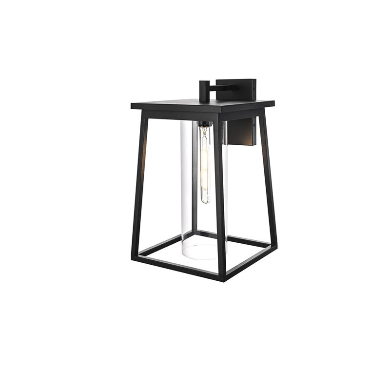 Elegant Lighting Lambert 1Lt 11" Outdoor Wall Sconce, Black/Clear