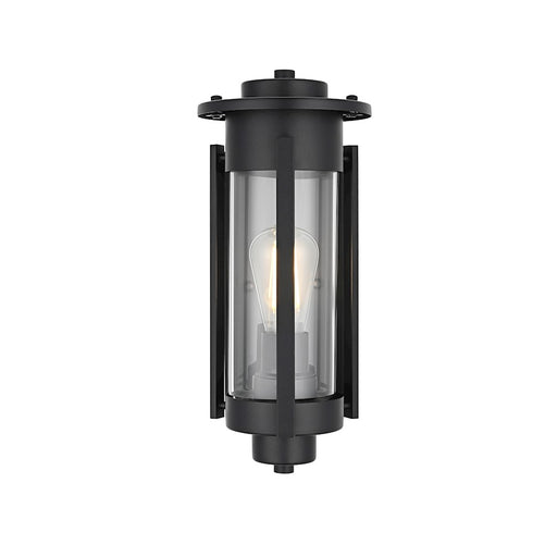 Elegant Lighting Bucknell 1 Light Outdoor Pendant, Black/Clear - OD349W15BK
