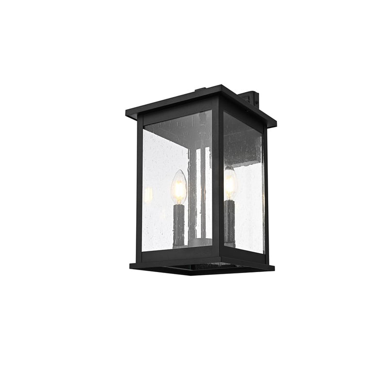 Elegant Lighting Ringgold 2 Light 8.5" Outdoor Wall Sconce, Black